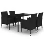 Set comedor de jardín 5 pzas y cojines ratán sintético y vidrio by , Garden sets - Ref: Foro24-3099687, Price: 386,56 €, Disc...