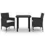 Set comedor de jardín 3 pzas y cojines ratán sintético y vidrio von , Gartensets - Ref: Foro24-3099679, Preis: 206,44 €, Raba...