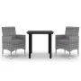 Set comedor de jardín 3 pzas y cojines ratán sintético y vidrio von , Gartensets - Ref: Foro24-3099691, Preis: 210,84 €, Raba...
