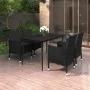 Set comedor de jardín 5 pzas y cojines ratán sintético y vidrio by , Garden sets - Ref: Foro24-3099735, Price: 384,73 €, Disc...