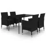 Set comedor de jardín 5 pzas y cojines ratán sintético y vidrio by , Garden sets - Ref: Foro24-3099735, Price: 384,73 €, Disc...