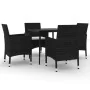 Set comedor de jardín 5 pzas y cojines ratán sintético y vidrio von , Gartensets - Ref: Foro24-3099728, Preis: 329,70 €, Raba...