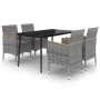 Set comedor de jardín 5 pzas y cojines ratán sintético y vidrio by , Garden sets - Ref: Foro24-3099789, Price: 448,66 €, Disc...