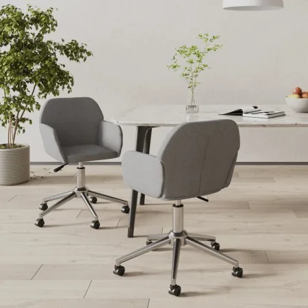 Sillas de comedor giratorias 2 unidades tela gris claro de , Sillas de comedor - Ref: Foro24-3103086, Precio: 165,27 €, Descu...