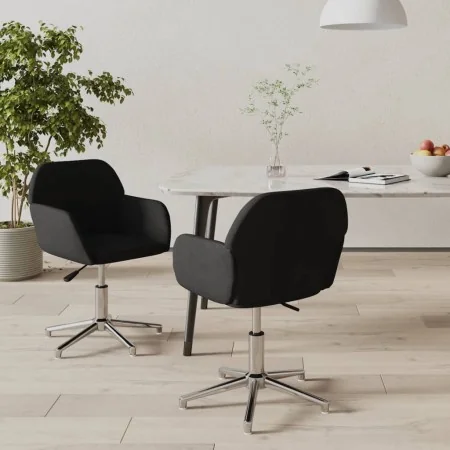 Sillas de comedor giratorias 2 unidades tela negro de , Sillas de comedor - Ref: Foro24-3103038, Precio: 161,37 €, Descuento: %