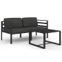 Set muebles de jardín 3 pzas y cojines aluminio gris antracita by , Garden sets - Ref: Foro24-3107779, Price: 396,09 €, Disco...