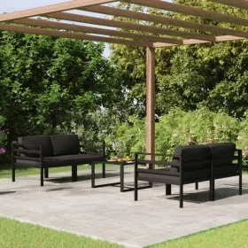 Set muebles de jardín 5 pzas y cojines aluminio gris antracita by , Garden sets - Ref: Foro24-3107808, Price: 689,49 €, Disco...