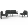 Set muebles de jardín 4 pzas y cojines aluminio gris antracita by , Garden sets - Ref: Foro24-3107787, Price: 622,92 €, Disco...