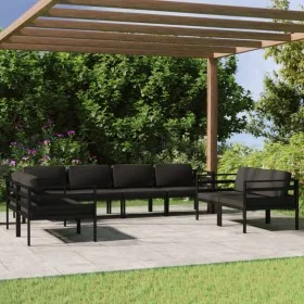 Set muebles de jardín 8 pzas y cojines aluminio gris antracita by , Garden sets - Ref: Foro24-3107798, Price: 1,00 €, Discoun...