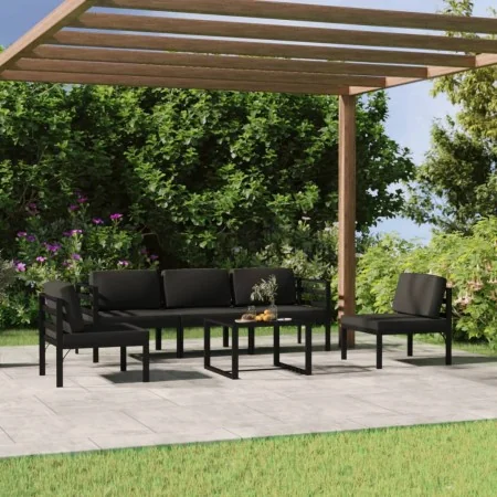 Set muebles de jardín 6 pzas y cojines aluminio gris antracita de , Conjuntos de jardín - Ref: Foro24-3107791, Precio: 747,30...