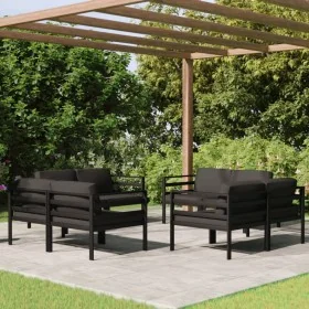 Set muebles de jardín 8 pzas y cojines aluminio gris antracita by , Garden sets - Ref: Foro24-3107829, Price: 1,00 €, Discoun...