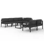Set muebles de jardín 8 pzas y cojines aluminio gris antracita de , Conjuntos de jardín - Ref: Foro24-3107820, Precio: 1,00 €...