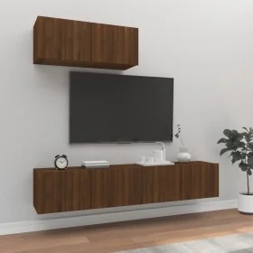 Set de muebles para TV 3 pzas madera contrachapada roble marrón by , TV Furniture - Ref: Foro24-3114477, Price: 144,41 €, Dis...