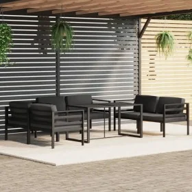Set muebles de jardín 7 pzas y cojines aluminio gris antracita von , Gartensets - Ref: Foro24-3115929, Preis: 1,00 €, Rabatt: %