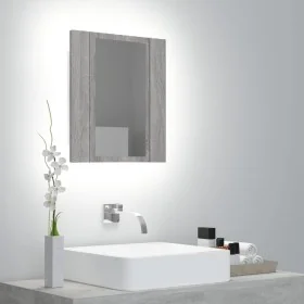 Armario de baño con espejo LED madera gris Sonoma 40x12x45 cm by , bathroom vanities - Ref: Foro24-822834, Price: 39,83 €, Di...