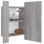 Armario de baño con espejo LED madera gris Sonoma 40x12x45 cm de , Tocadores de baño - Ref: Foro24-822834, Precio: 39,83 €, D...