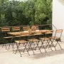Sillas cafetería plegables 8 uds acero y madera maciza de teca by , Garden chairs - Ref: Foro24-3152111, Price: 324,79 €, Dis...