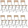 Sillas cafetería plegables 8 uds acero y madera maciza de teca by , Garden chairs - Ref: Foro24-3152111, Price: 324,79 €, Dis...