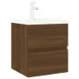 Mueble de baño con lavabo madera contrachapada marrón roble de , Tocadores de baño - Ref: Foro24-3152863, Precio: 163,76 €, D...