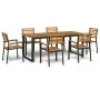 Juego de comedor de jardín 7 pzas madera maciza acacia y metal von , Gartensets - Ref: Foro24-3155404, Preis: 719,20 €, Rabat...