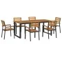 Juego de comedor de jardín 7 pzas madera maciza acacia y metal von , Gartensets - Ref: Foro24-3155404, Preis: 719,20 €, Rabat...