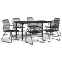 Juego de comedor para jardín 7 piezas ratán PVC negro de , Conjuntos de jardín - Ref: Foro24-3156577, Precio: 455,83 €, Descu...