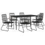 Juego de comedor para jardín 7 piezas ratán PVC negro de , Conjuntos de jardín - Ref: Foro24-3156577, Precio: 455,83 €, Descu...