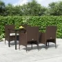 Juego de comedor de jardín 5 piezas con cojines marrón y negro von , Gartensets - Ref: Foro24-3156612, Preis: 390,95 €, Rabat...
