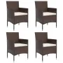 Juego de comedor de jardín 5 piezas con cojines marrón y negro von , Gartensets - Ref: Foro24-3156612, Preis: 390,95 €, Rabat...