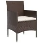 Juego de comedor de jardín 5 piezas con cojines marrón y negro von , Gartensets - Ref: Foro24-3156612, Preis: 390,95 €, Rabat...
