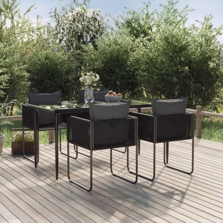 Juego de comedor para jardín 5 piezas negro de , Conjuntos de jardín - Ref: Foro24-3156500, Precio: 410,63 €, Descuento: %