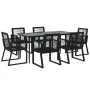 Juego de comedor para jardín 7 piezas ratán PVC negro de , Conjuntos de jardín - Ref: Foro24-3156549, Precio: 605,40 €, Descu...
