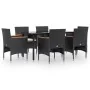 Juego de comedor de jardín 7 piezas con cojines negro von , Gartensets - Ref: Foro24-3156633, Preis: 481,30 €, Rabatt: %