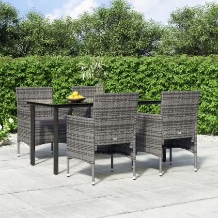 Juego de comedor para jardín 5 piezas con cojines gris y negro von , Gartensets - Ref: Foro24-3156604, Preis: 397,94 €, Rabat...