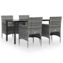 Juego de comedor para jardín 5 piezas con cojines gris y negro von , Gartensets - Ref: Foro24-3156604, Preis: 397,94 €, Rabat...