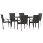 Juego de comedor de jardín 7 piezas ratán sintético marrón by , Garden sets - Ref: Foro24-3156673, Price: 408,60 €, Discount: %