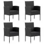 Set de muebles jardín 5 pzas con cojines ratán sintético negro by , Garden sets - Ref: Foro24-3156774, Price: 373,66 €, Disco...