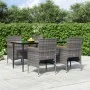 Juego de comedor para jardín 5 piezas con cojines gris y negro de , Conjuntos de jardín - Ref: Foro24-3156644, Precio: 415,47...