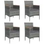 Juego de comedor para jardín 5 piezas con cojines gris y negro de , Conjuntos de jardín - Ref: Foro24-3156644, Precio: 415,47...