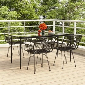 Juego de comedor de jardín 5 piezas ratán sintético negro von , Gartensets - Ref: Foro24-3157855, Preis: 393,61 €, Rabatt: %