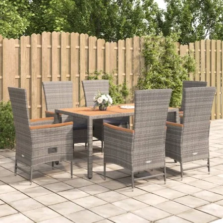 Set comedor jardín 7 pzas y cojines ratán sintético gris von , Gartensets - Ref: Foro24-3157550, Preis: 923,73 €, Rabatt: %