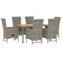 Set comedor jardín 7 pzas y cojines ratán sintético gris von , Gartensets - Ref: Foro24-3157550, Preis: 923,73 €, Rabatt: %
