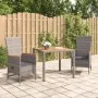 Set comedor de jardín 3 piezas con cojines ratán sintético gris von , Gartensets - Ref: Foro24-3157546, Preis: 333,31 €, Raba...