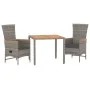 Set comedor de jardín 3 piezas con cojines ratán sintético gris von , Gartensets - Ref: Foro24-3157546, Preis: 333,31 €, Raba...