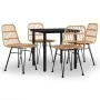 Juego de comedor de jardín 5 piezas ratán sintético de , Conjuntos de jardín - Ref: Foro24-3157888, Precio: 374,88 €, Descuen...