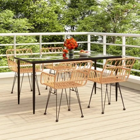 Juego de comedor de jardín 5 piezas ratán sintético de , Conjuntos de jardín - Ref: Foro24-3157848, Precio: 403,49 €, Descuen...