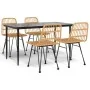 Juego de comedor de jardín 5 piezas ratán sintético von , Gartensets - Ref: Foro24-3157876, Preis: 443,82 €, Rabatt: %