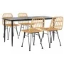 Juego de comedor de jardín 5 piezas ratán sintético von , Gartensets - Ref: Foro24-3157876, Preis: 443,82 €, Rabatt: %