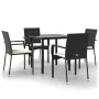 Set de muebles jardín 5 pzas con cojines ratán sintético negro von , Gartensets - Ref: Foro24-3185132, Preis: 346,13 €, Rabat...