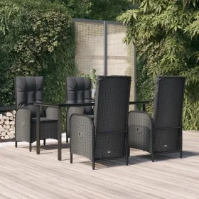 Set de muebles jardín 5 pzas con cojines ratán sintético negro by , Garden sets - Ref: Foro24-3185191, Price: 696,46 €, Disco...